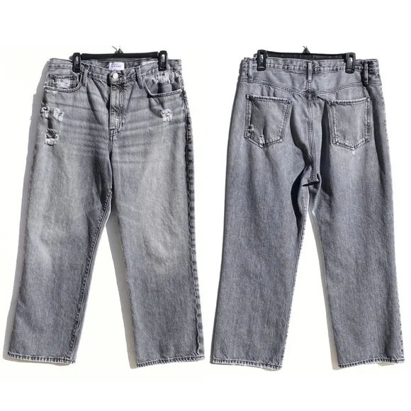 FRAME LE JANE CROP Women’s High Rise Cropped Distressed Jean Kallin Rips size 31